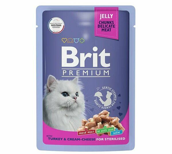 BRIT Premium Cat Sterilised Корм влаж.цыпленок в соусе д/стерилизованных кошек пауч
