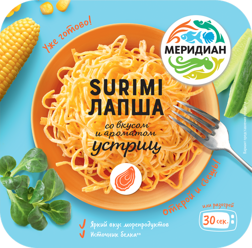 

Лапша сурими МЕРИДИАН с устрицей, 130г