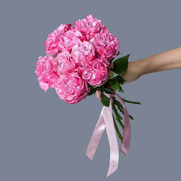 Монобукет 9 Роз Country Blues под ленту Ирис