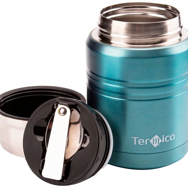 Термос Termico для еды с ложкой голубой 500мл