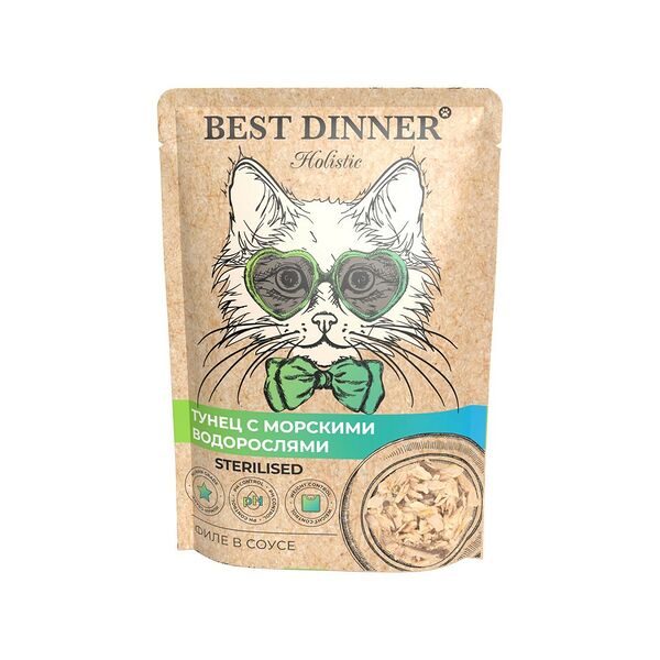 Влажный корм для стерилизованных кошек Best Dinner Holistic Sterilised Тунец и водоросли в соусе