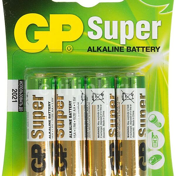Батарейки щелочные GP Super Alkaline АА LR6 4шт