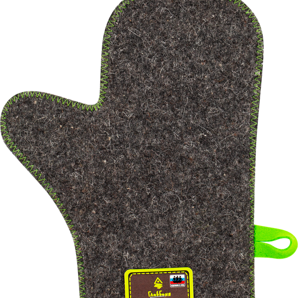 Рукавица для бани и сауны ГлавБаня войлочная серая