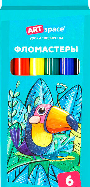 Фломастеры Рельеф-центр ArtSpace Милые зверушки смываемые 6 цветов