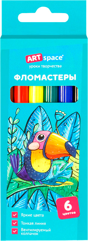 

Фломастеры Рельеф-центр ArtSpace Милые зверушки смываемые 6 цветов