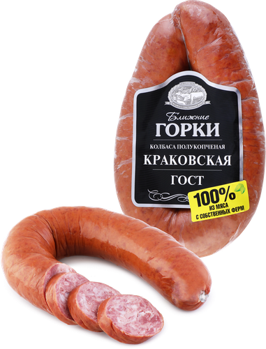 

Колбаса Ближние Горки Краковская полукопченая категории Б 350 г