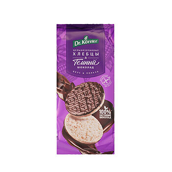 Хлебцы Dr.Korner с темным шоколадом рисовые, без глютена