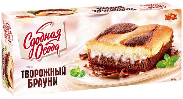 Пирог Сдобная особа Творожный Брауни, 400г