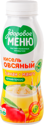 

Кисель овсяный ЗДОРОВОЕ МЕНЮ с бананом и манго, без змж, 250мл