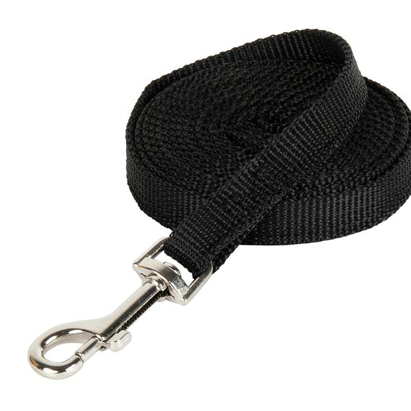 Поводок Аркон Dog&Vogue капрон черный 1,5см 1,5м для собак