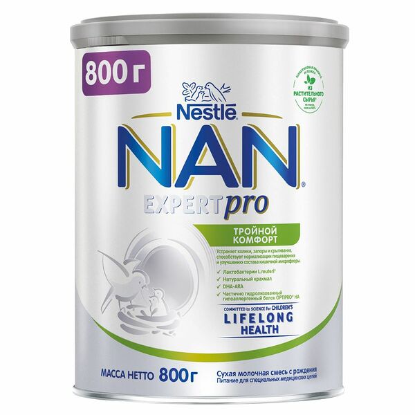 Смесь сух тройной комфорт NAN вес 800г ДП с рожд. NAN