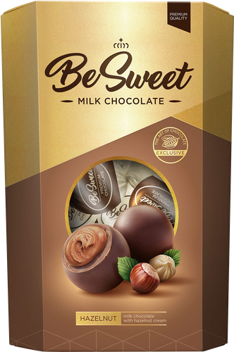 

Конфеты BESWEET из молочного шоколада с ореховой начинкой, 160г