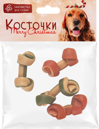 

Лакомство для собак Косточки 2 цвета 17х12х3см, 50г