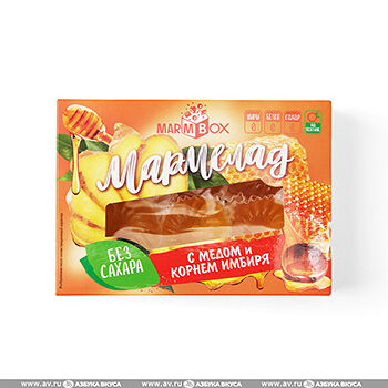 Мармелад желейный Мармеладная Сказка формовой на фруктозе С медом и корнем имбиря Marmbox 200г