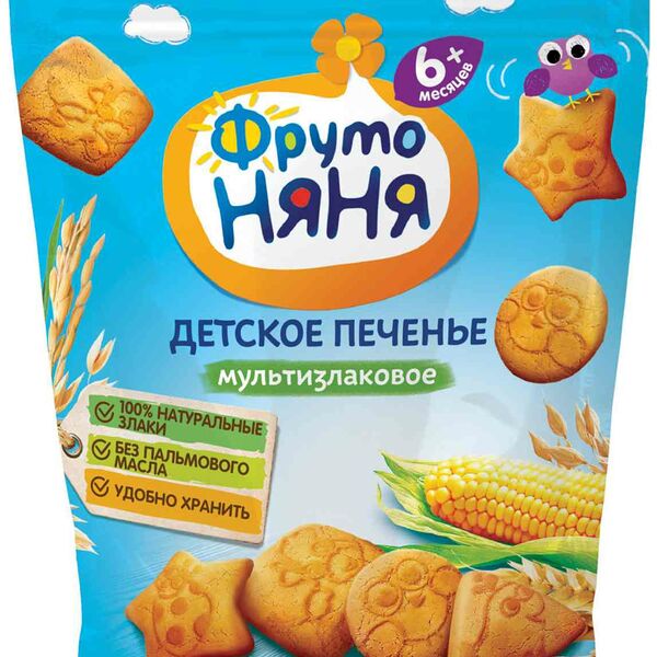 Детское печенье Мультизлаковое ФрутоНяня с 6 месяцев