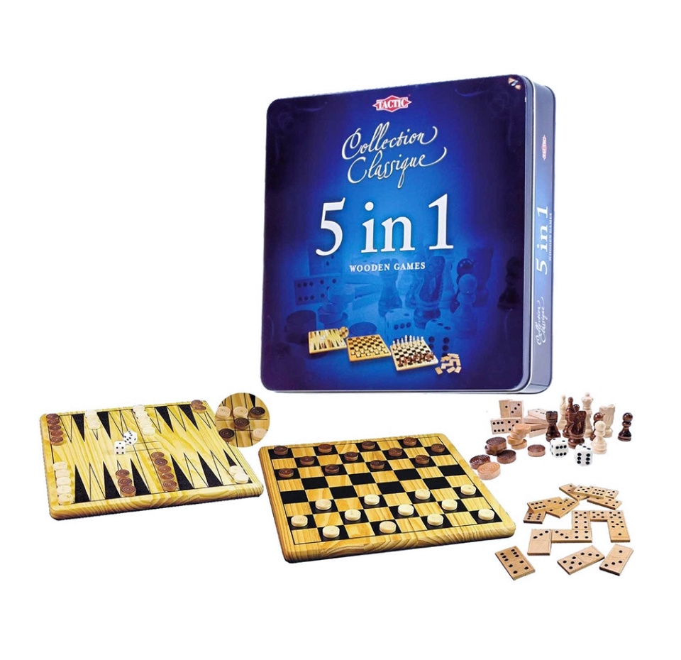 

Игра настольная Tactic «5 в 1» 7+, подарочный набор