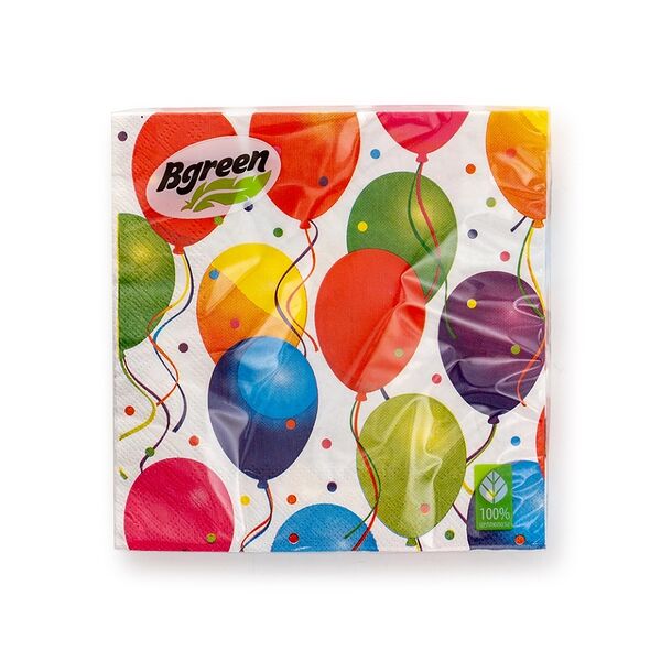 Салфетки бумажные Bgreen Праздник 3сл 33х33см 20шт., Россия