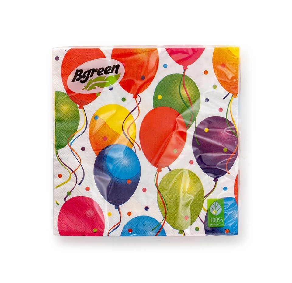 

Салфетки бумажные Bgreen Праздник 3 слоя, 33х33 см, 20 шт.
