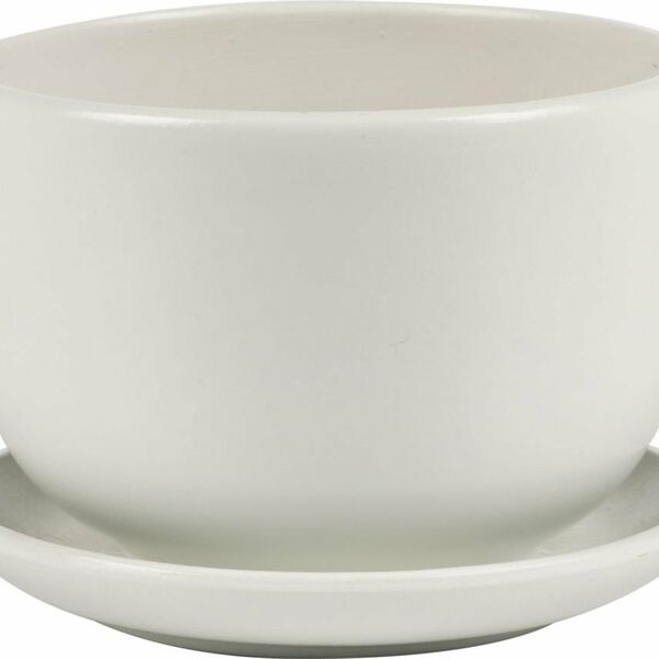 Горшок Вещицы керамический с подставкой Бутон цвет: серый 0.5 л