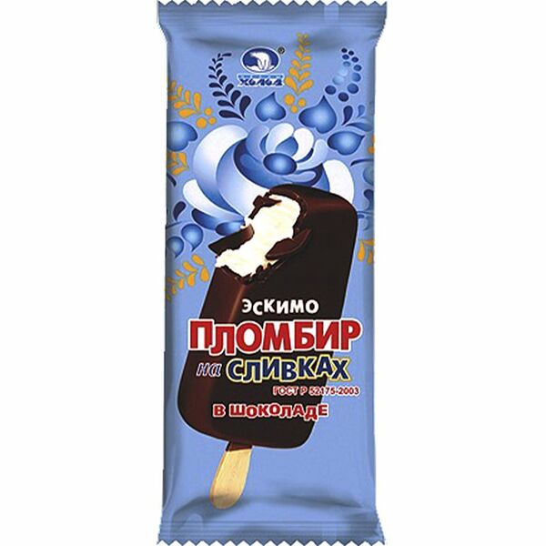Мороженое Челны Холод Пломбир на сливках эскимо в глазури 70 г