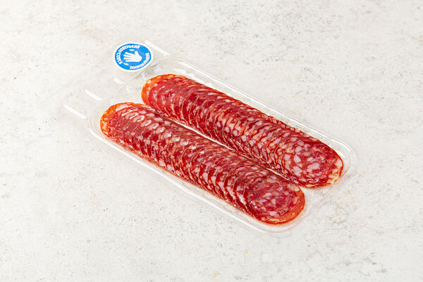 Колбаса Салями Пряная с пажитником и паприкой полусухая, нарезка