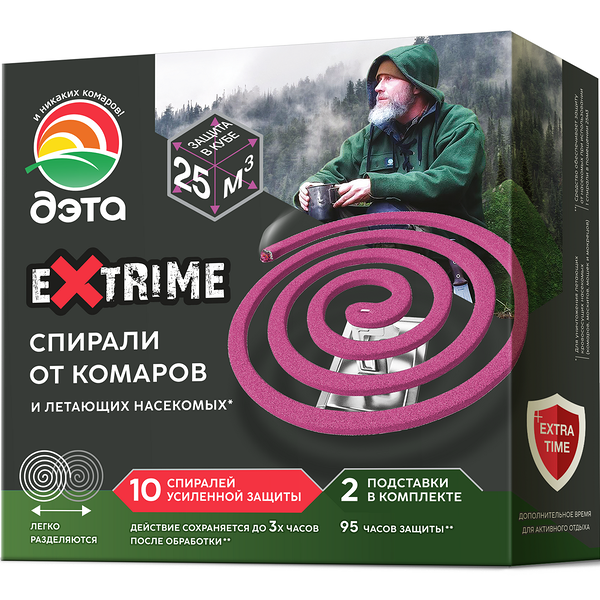 Спирали Дэта Extrime от комаров 2 подставки, 10 шт