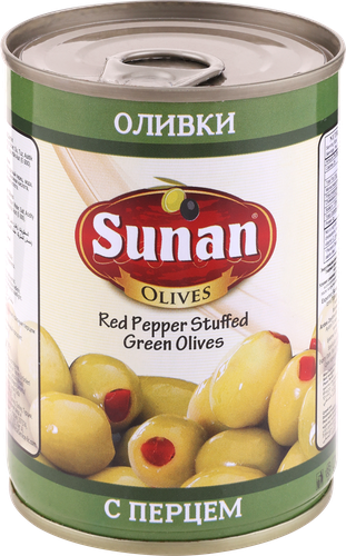 

Оливки SUNAN с красным перцем, 280г