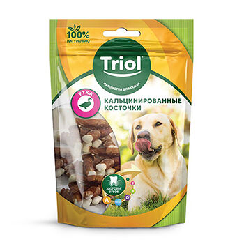 Лакомство для собак Triol кальцинированные косточки с уткой