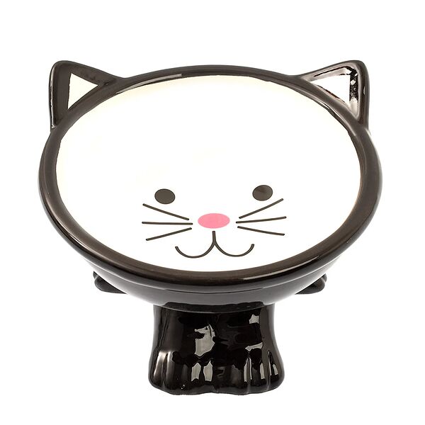 Миска на ножке с ушками 13,5см черная