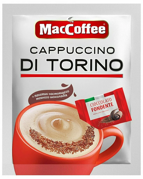Кофе MacCoffee 3в1 Cappuccino di Torino с шоколадной крошкой 25.5г