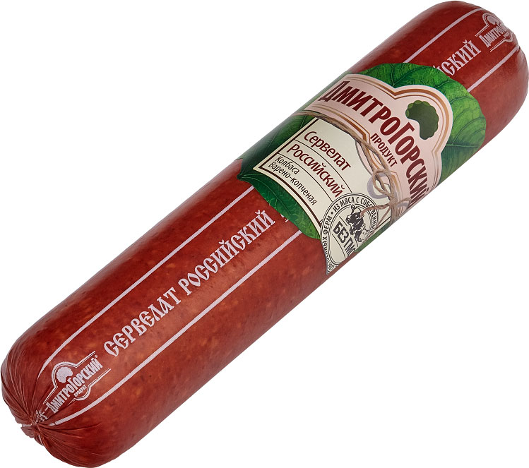 

Сервелат Дмитрогорский Продукт Российский варено-копченая вес
