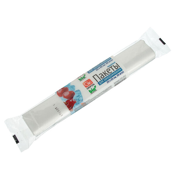 Пакеты для замораживания Grifon пищевые биоразлагаемые 3 литра 25×35 см 30 шт.