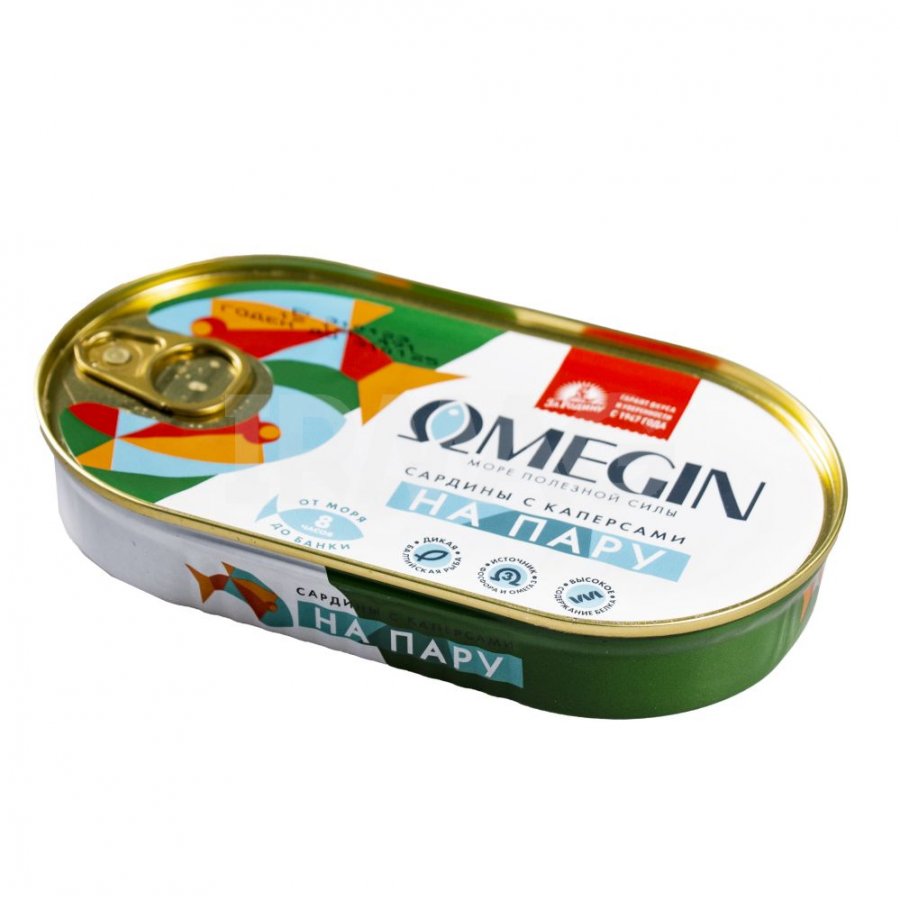 

Сардины балтийские За Родину Omegin с каперсами в масле, 175 г