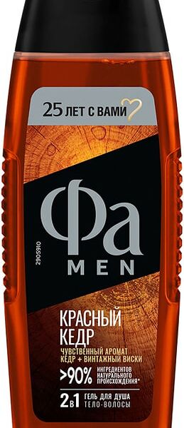 Гель для душа Fa Men Red Cedarwood Кедр + Винтажный виски 250мл