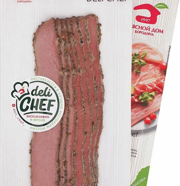Пастрами Мясной дом Бородина DeliChef копчёно-варёная категория Б