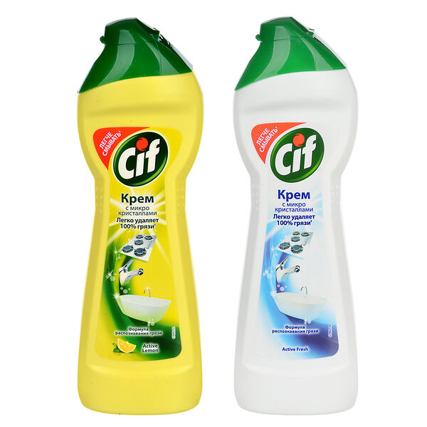 Крем чистящий cif актив, лимон/фреш, п/б, 230мл
