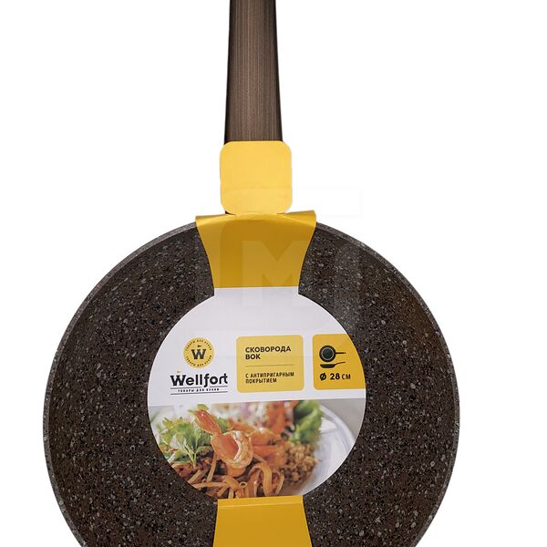 Сковорода Wok Wellfort алюминий индукция 28см