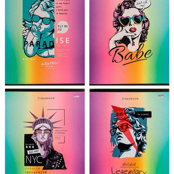 Тетрадь Проф-Пресс Поп-арт клетка, 96 листов в ассортименте