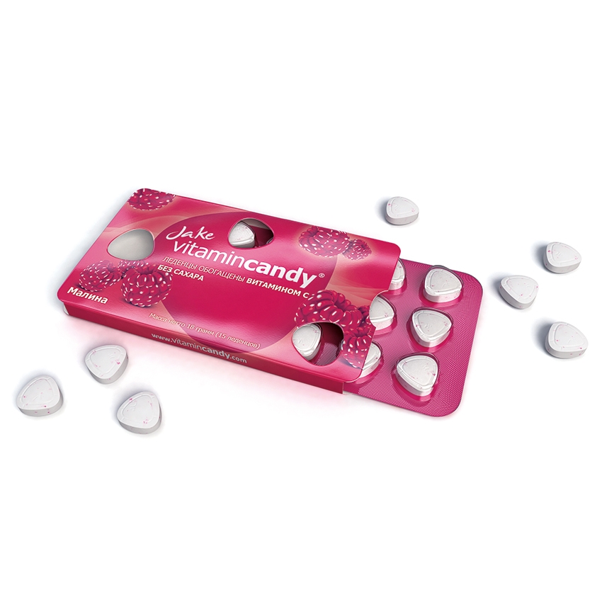 

Леденцы Jake Vitamincandy Малина с витамином C без сахара 18 г