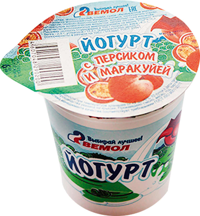

Йогурт Вемол Персик-маракуйя 6% бзмж 180г