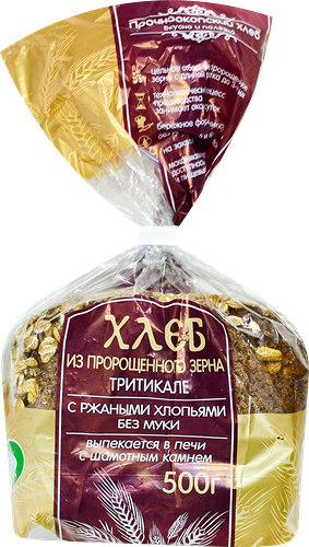 Хлеб ПРОЧНООКОПСКИЙ ХЛЕБ из пророщенного зерна тритикале, без муки, на закваске, 500г