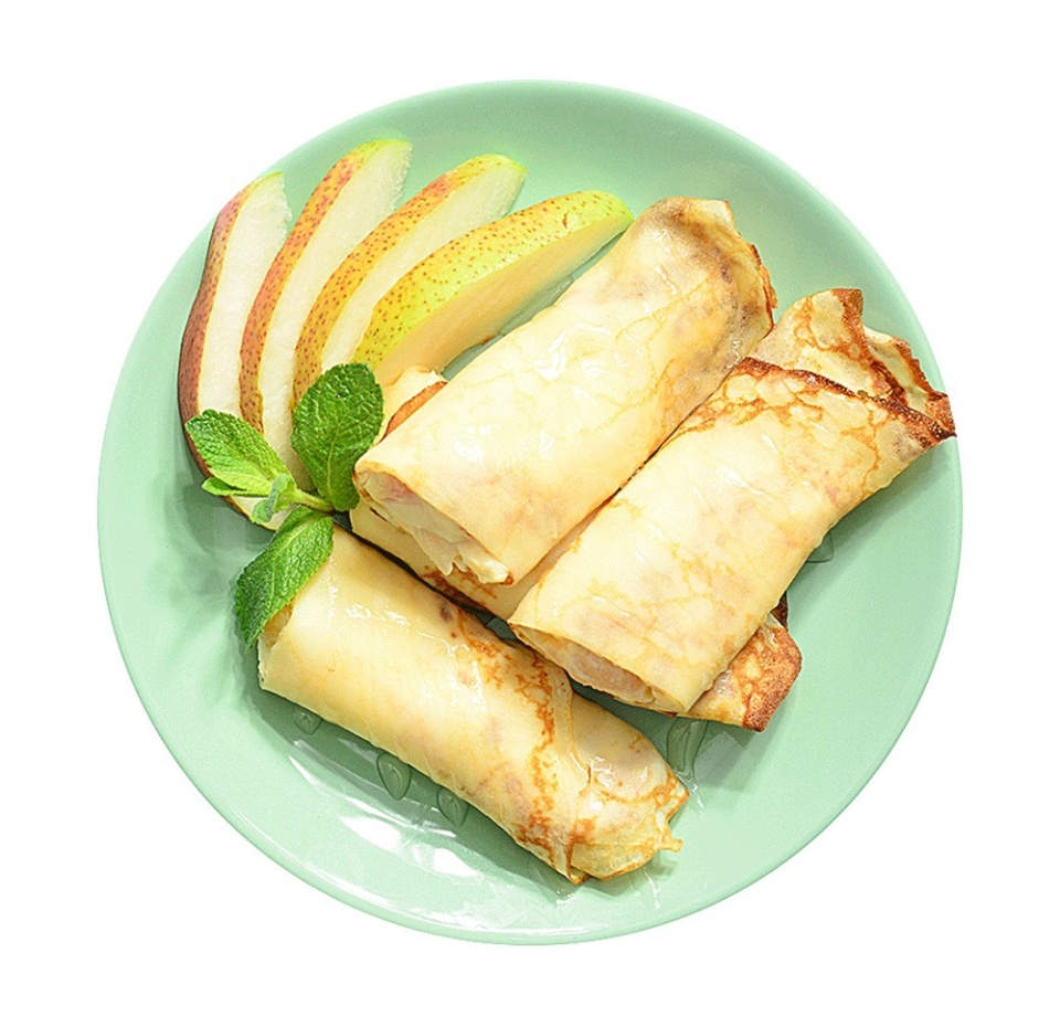 

Блинчики с заварным кремом и грушей, 150 г