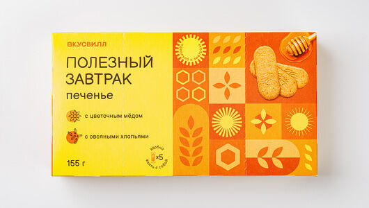 Печенье Полезный завтрак мед-овсяные хлопья