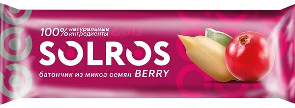 Батончик Solros из смеси семян Ягодный 30г