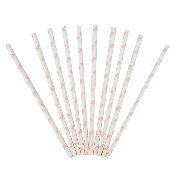 Набор трубочек патибум для коктейля короны розовые 12 шт