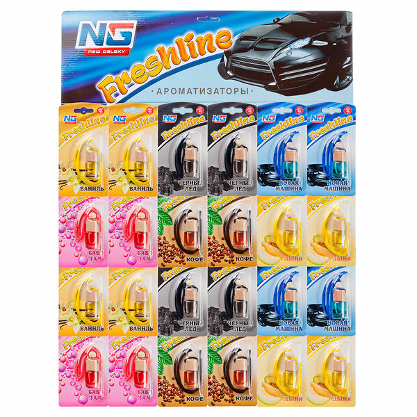 NEW GALAXY Ароматизатор Freshline, лист 24 шт, цена за шт, в ассортименте