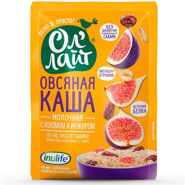 Овсяная молочная каша быст, приготов, 