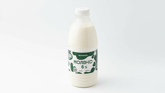 Молоко 6% в бутылке ВкусВилл, 900 мл