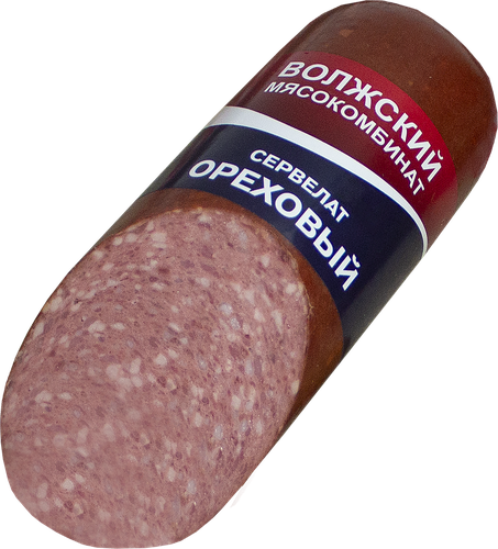 

Колбаса копчено-вареная МК ВОЛЖСКИЙ Сервелат Ореховый, 350г