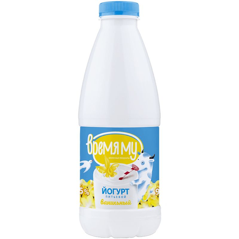 

Йогурт Время Му ванильный питьевой 2.5%, 900 мл